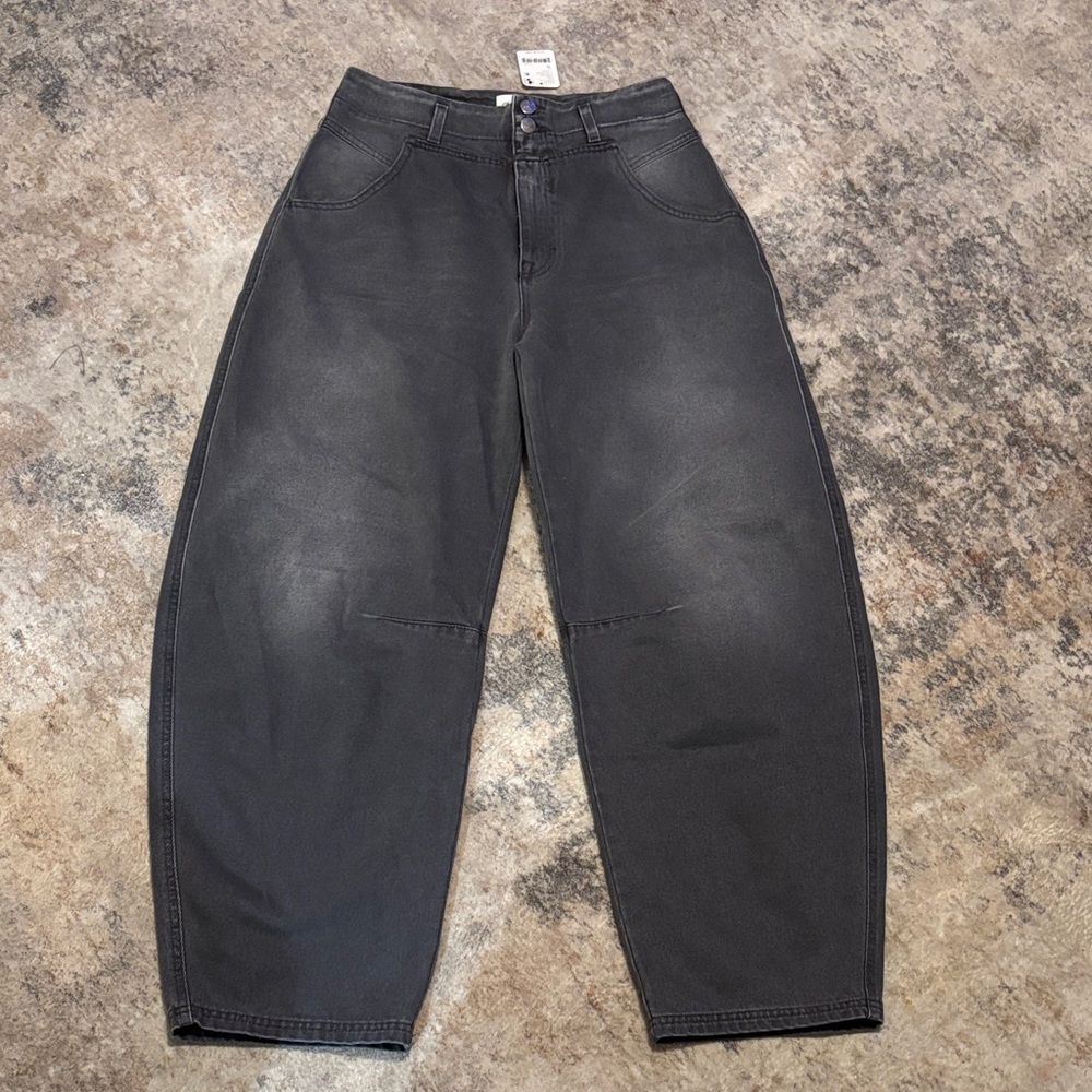 Free People Black Wide Leg Pants
